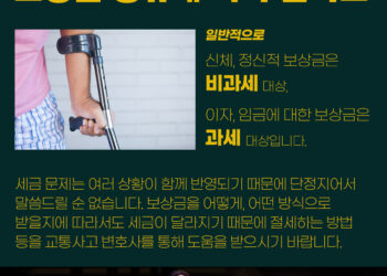 미국 교통사고 보상금, 보상금 종류에 따라 과세 대상이 달라진다