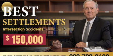 교차로 교통사고 15만불 보상금 승소
